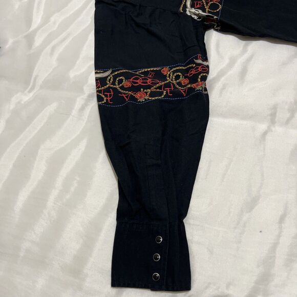 VTG Wrangler  Wrap Around Roses Ropes Longhorn Skulls Western Shirt Mens XL - Picture 7 of 9
